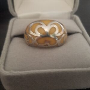 Dome Ring Enamel with silver